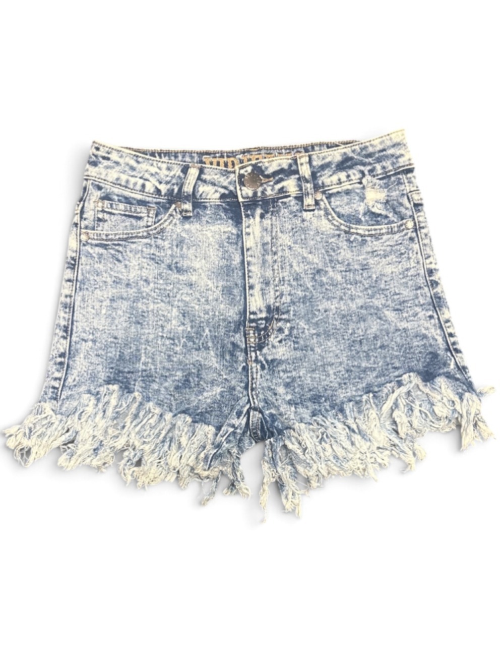 VIP Jeans shorts Acid Wash Frayed Jean Shorts Size 5 Blue White